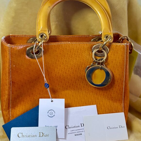 VTG ~ DIOR Patent Leather Monogram Lady Bag - Picture 13 of 14